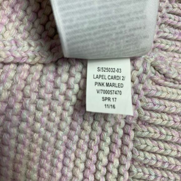 Gap Open Front Lapel Cardi in Marled Pink size XS - Picture 8 of 9